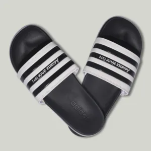 Adidas Adilette Slides – White & Black Classic Edition