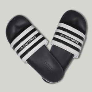 Adidas Adilette Slides – White & Black Classic Edition