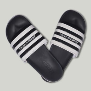 Adidas Adilette Slides – White & Black Classic Edition