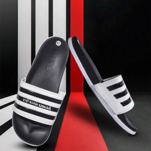 Adidas Adilette Slides – White & Black Classic Edition