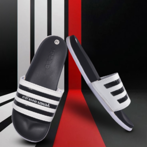 Adidas Adilette Slides – White & Black Classic Edition