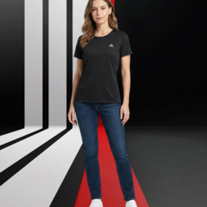 Adidas Dri Fit LTS 913 – Women’s Black Performance Tee (Large)