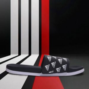 Adidas Repeat Logo Slides – Black Comfort Edition