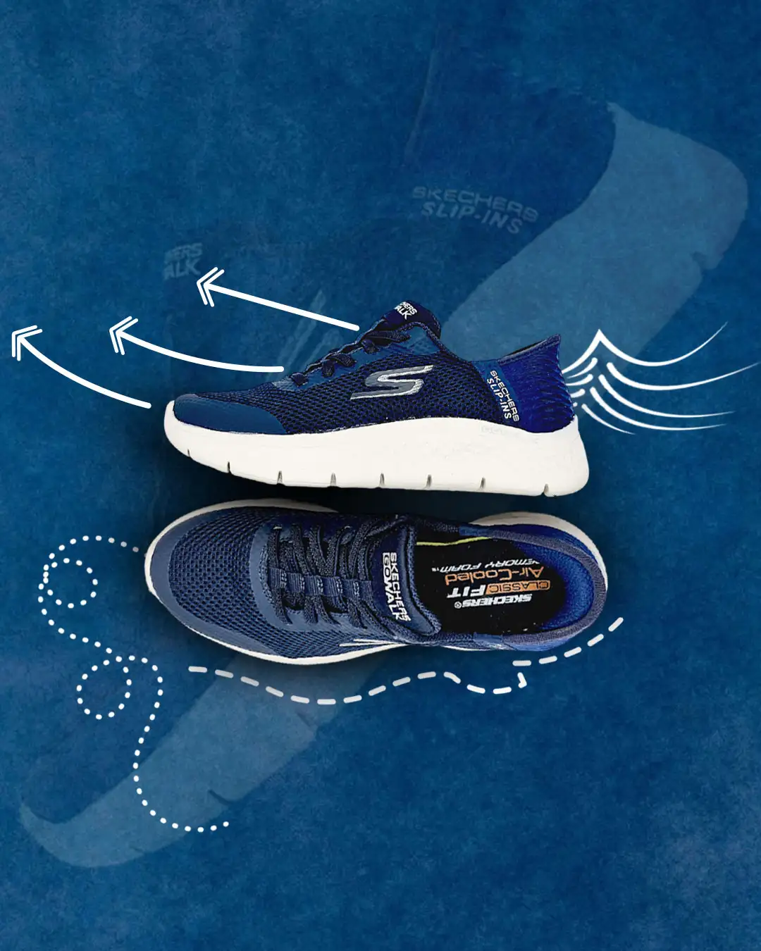 Skechers Women Go Walk Flex – Blue Comfort Edition