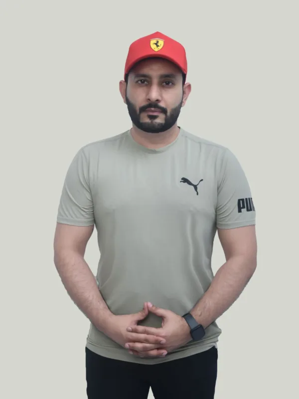 PUMA Dri Fit – Khaki Performance T-Shirt