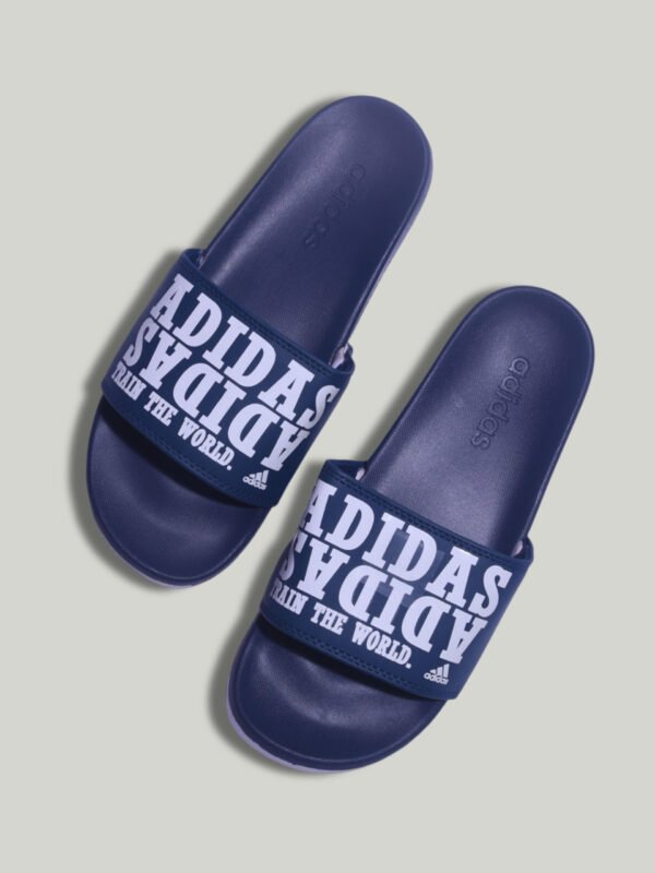 Adidas Cloudfoam Adilette Slides – Navy Blue Comfort Edition