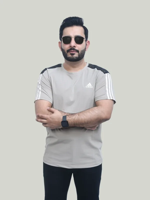 ADI Dri Fit – Khaki Performance T-Shirt