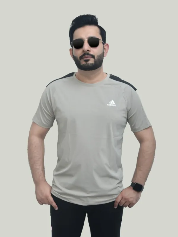 ADI Dri Fit – Khaki Performance T-Shirt